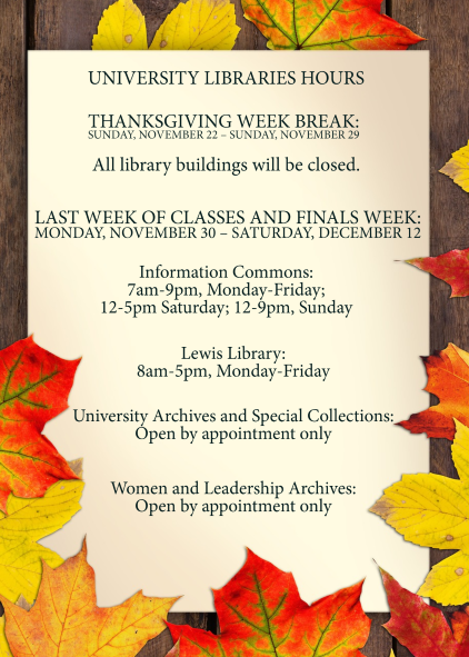 University Libraries Hours