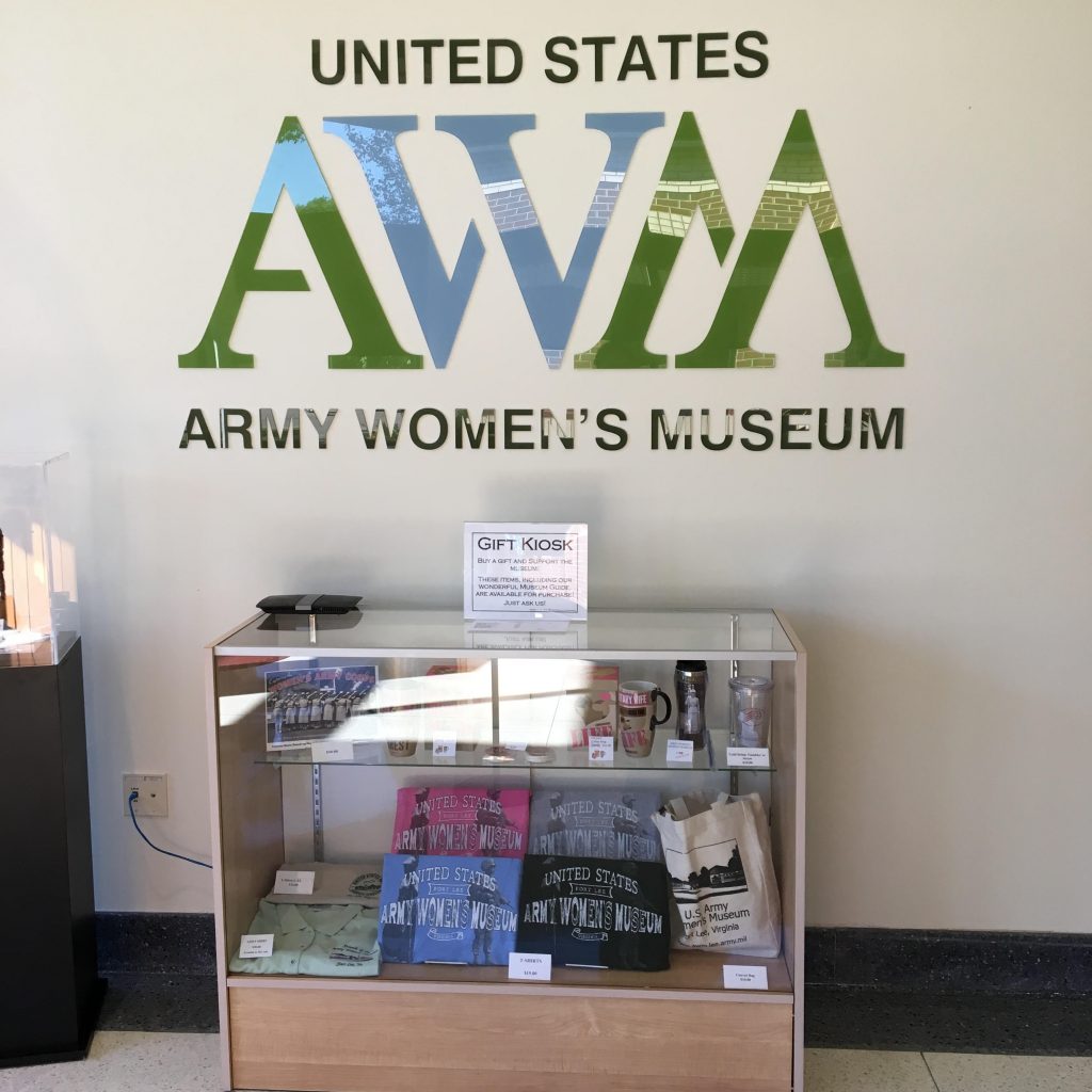 Lobby for the United States Army Women’s Museum, Fort Lee, VA. Get your AWM swag!