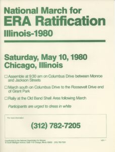 "National March for ERA Ratification Illinois-1980" flyer.