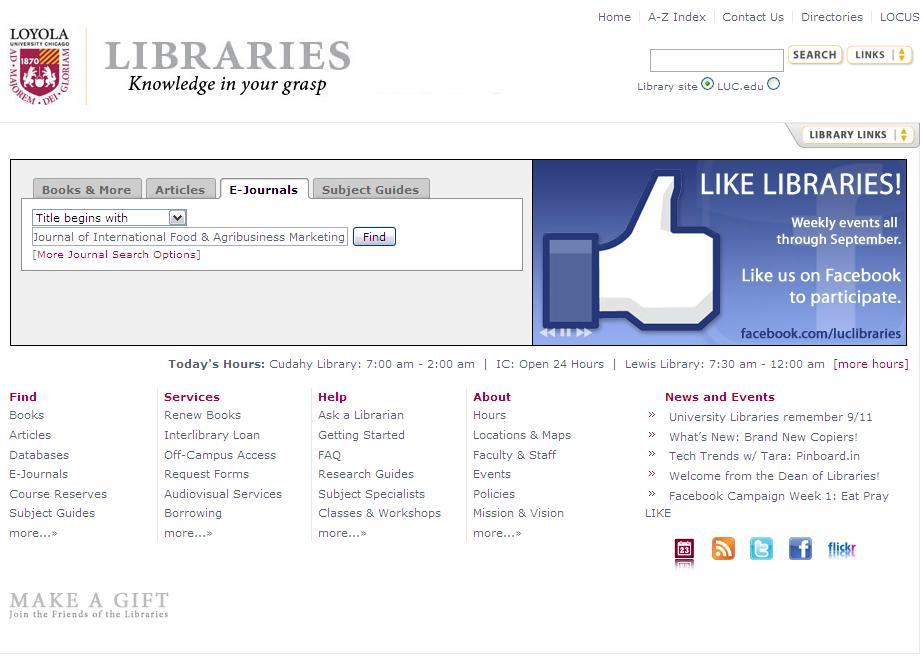What’s New: Redesigned Library Webpage