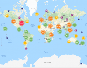 Worldwide readers of eCommons with examples from all continents.
